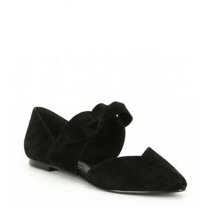 Gianni Bini Vaca Shun Black Suede Bow Flats